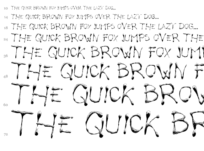 Calliope Fun font waterfall